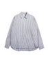 Men's Oliver Spencer Blue and White striped Oversized Spread Collar Organic Cotton Shirt Flat Shot