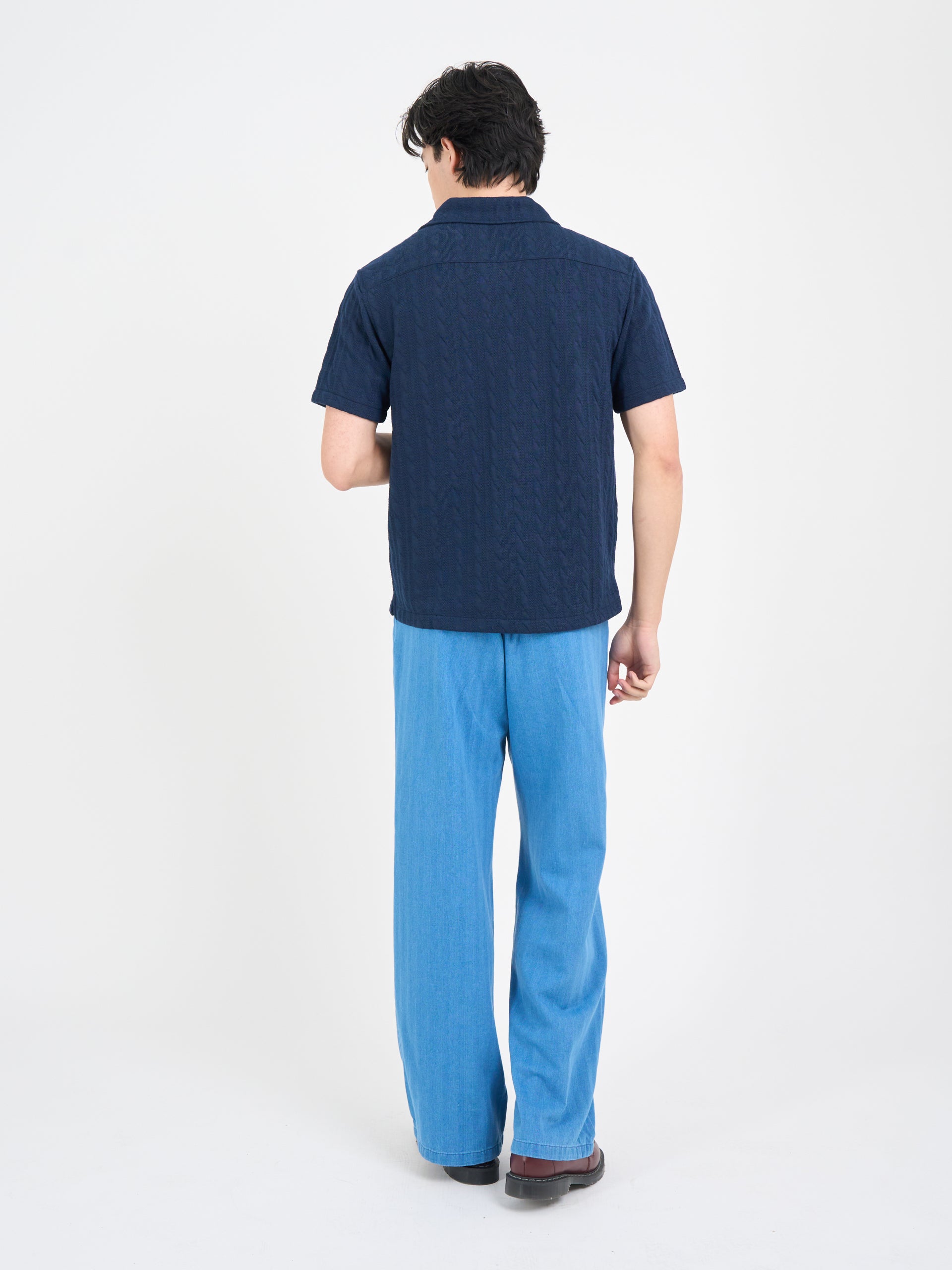 Ashby Short Sleeve Jersey Shirt Weaver Navy