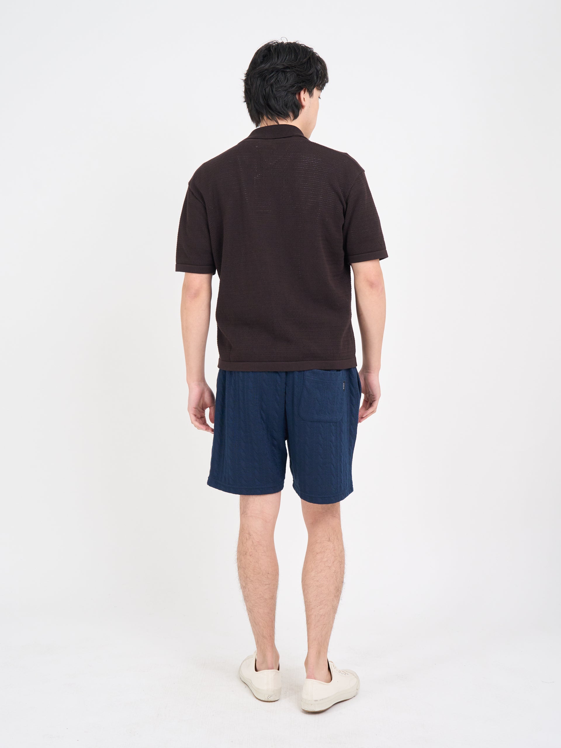 Short Sleeve Mawes Knitted Shirt Nicholson Brown