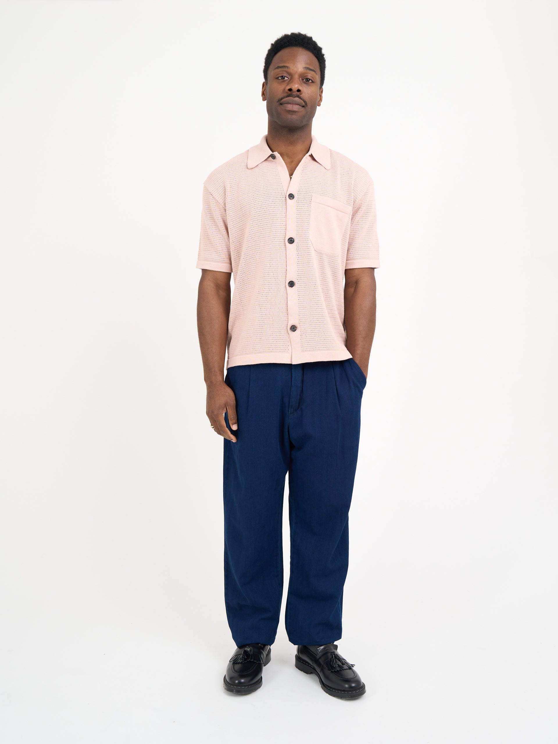 Short Sleeve Mawes Knitted Shirt Nicholson Pink