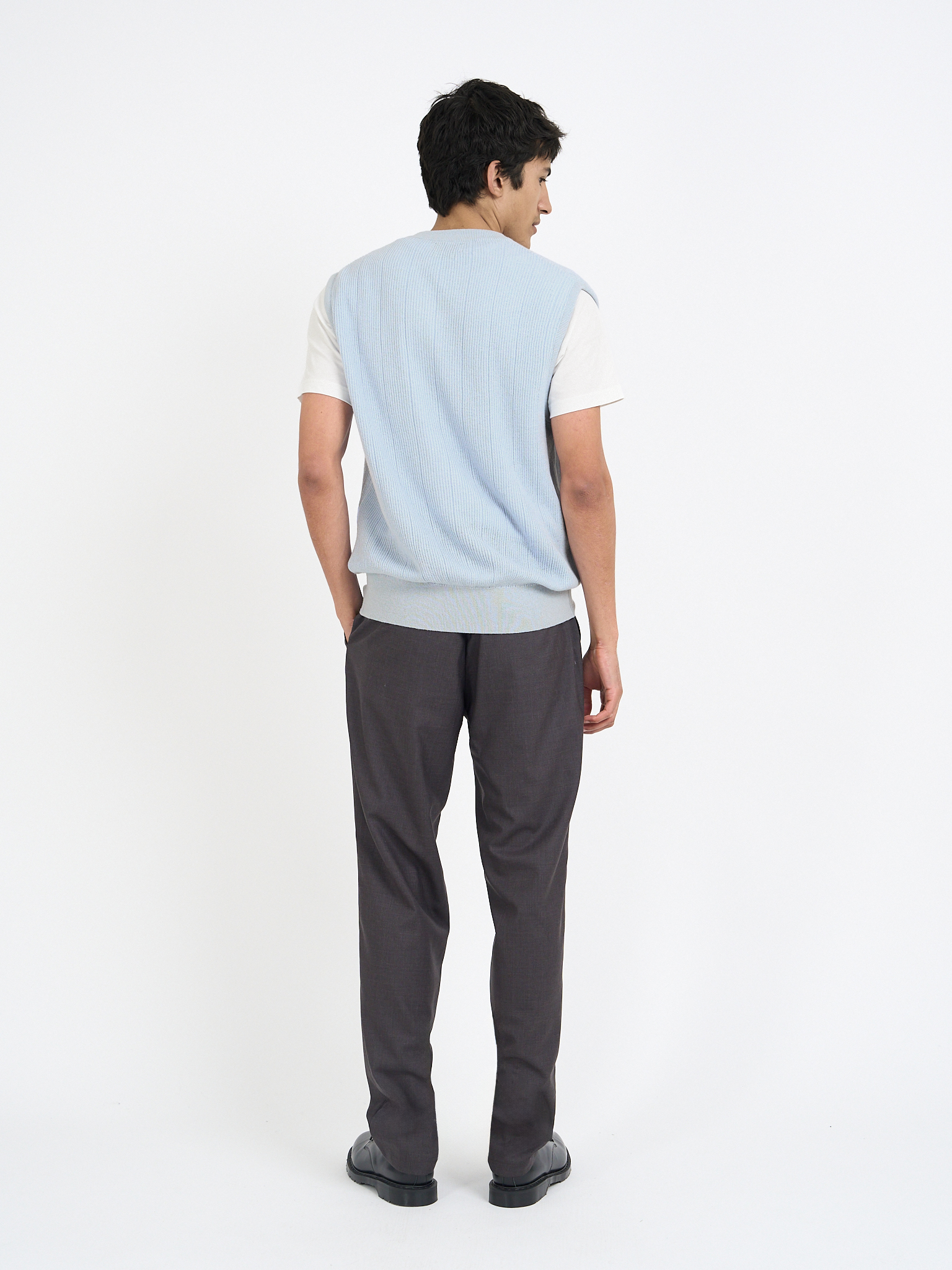 Graves V Neck Vest Overton Sky Blue