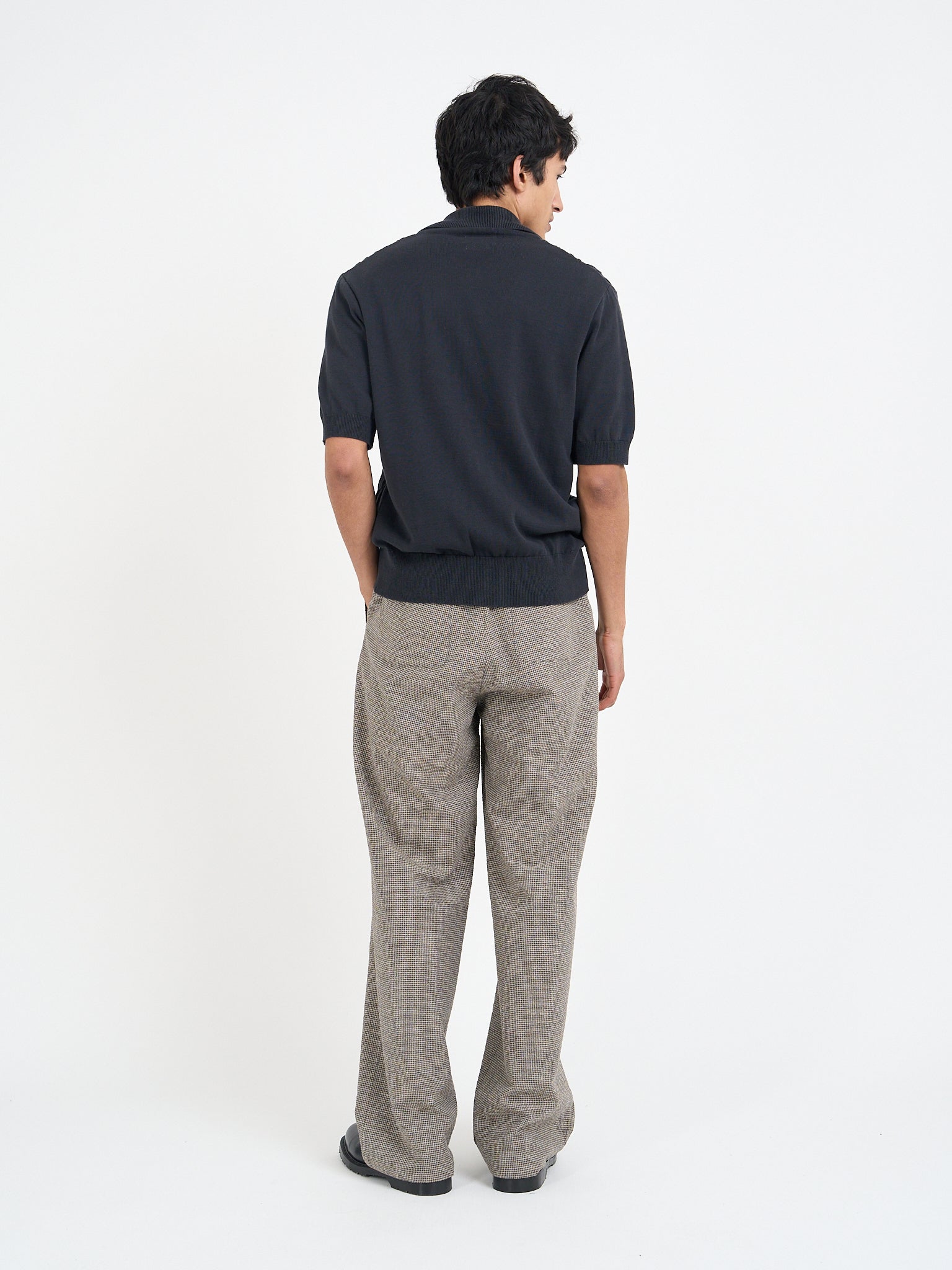 Short Sleeve Rossell Knitted Shirt Penrose Black
