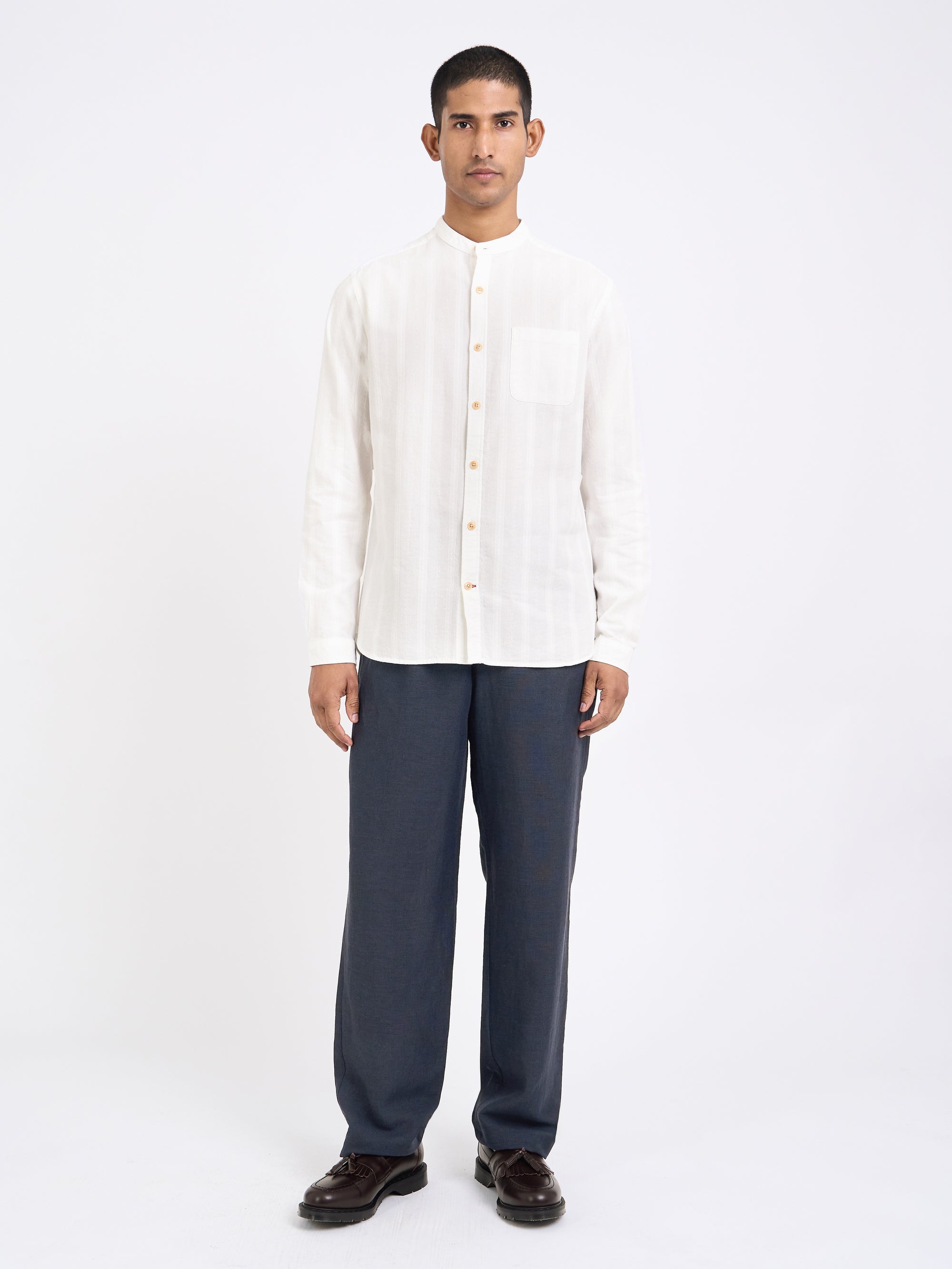 Grandad Shirt Davey White