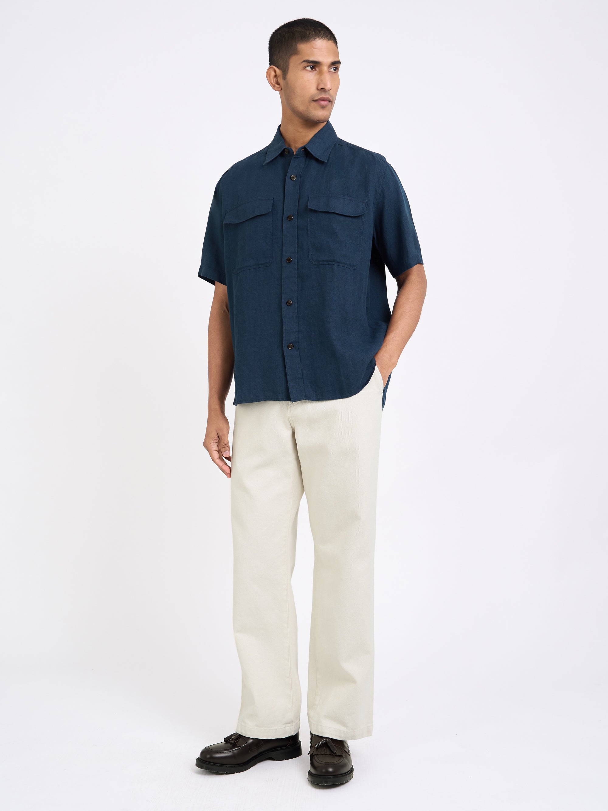 Penryn Short Sleeve Shirt (Loose Fit) Coney Navy