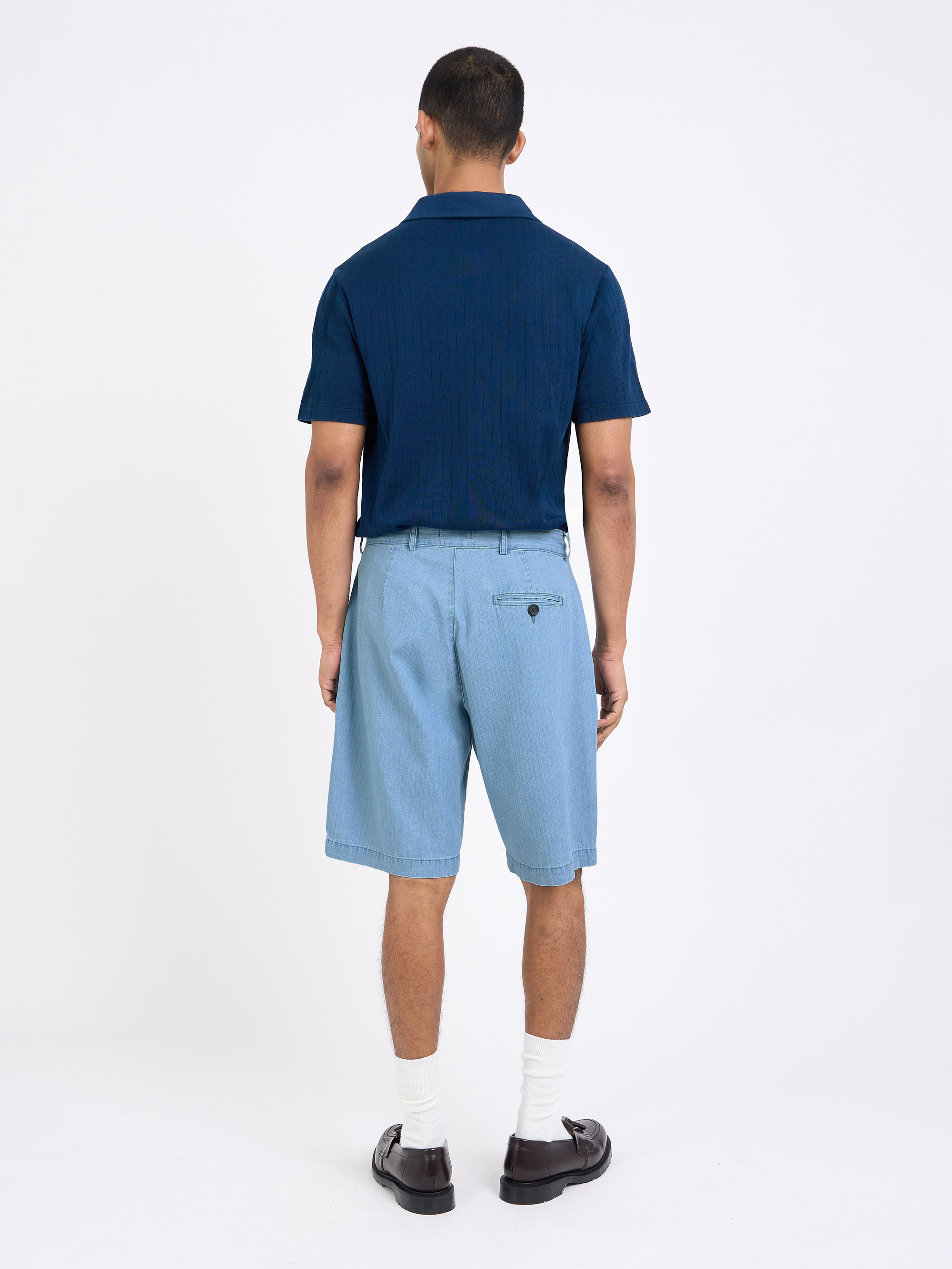 Pleated Shorts Marden Indigo