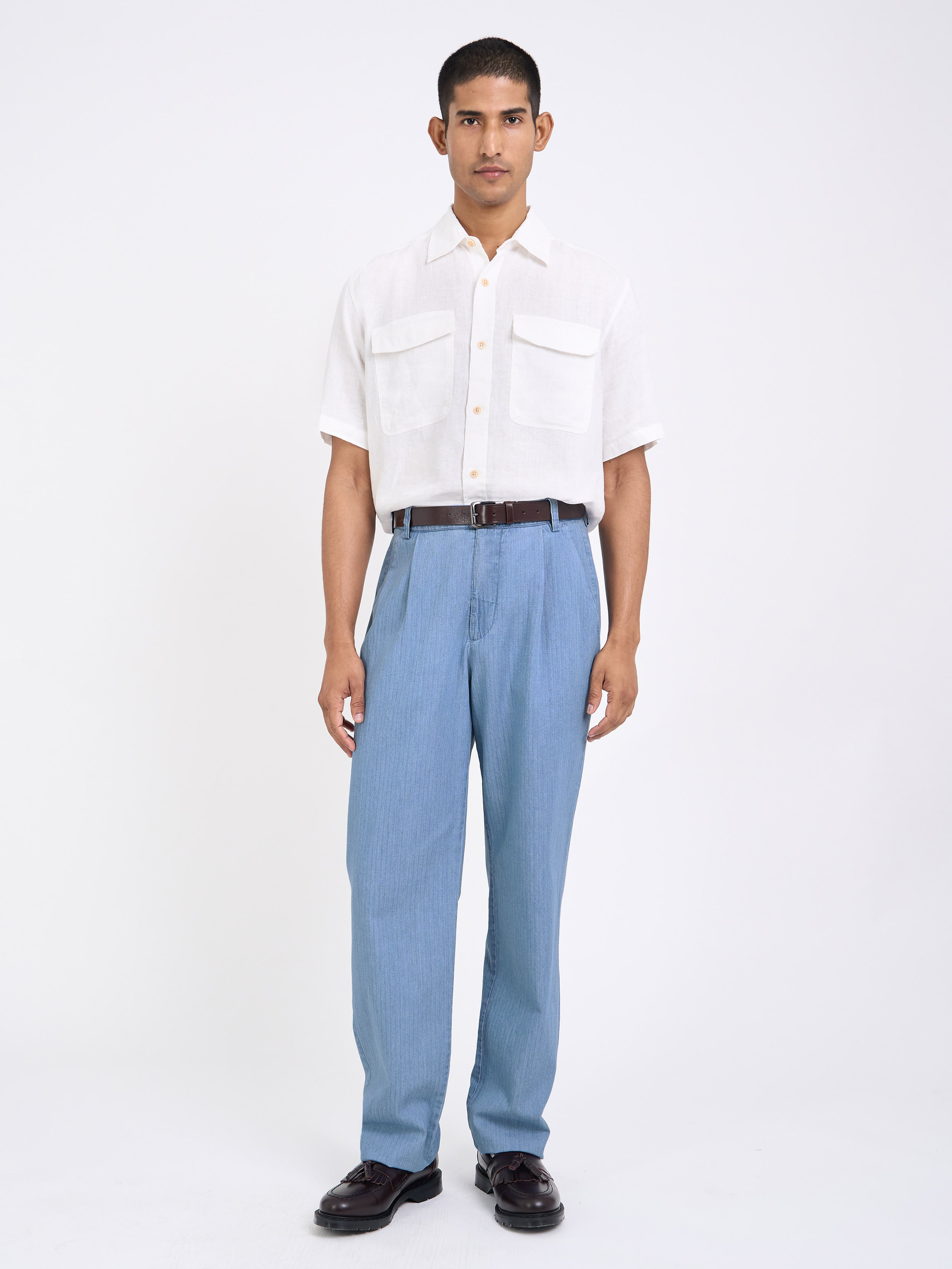 Morton Pleated Trousers Marden Indigo