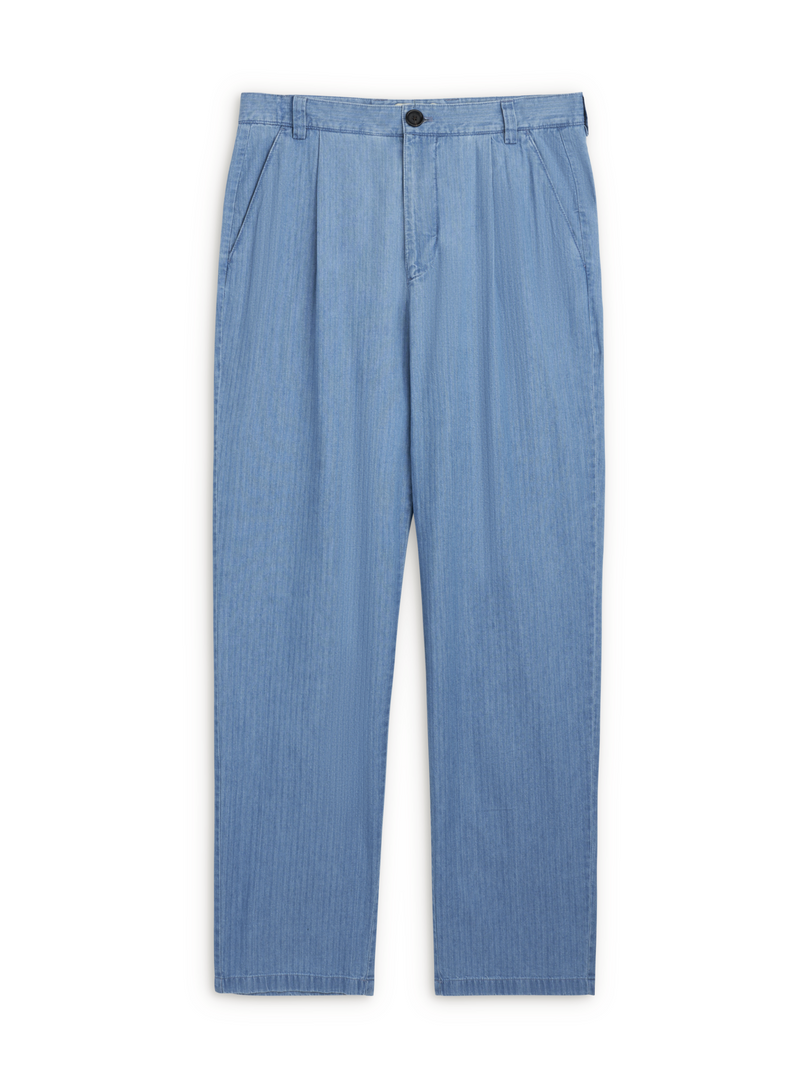 Morton Pleated Trousers Marden Indigo