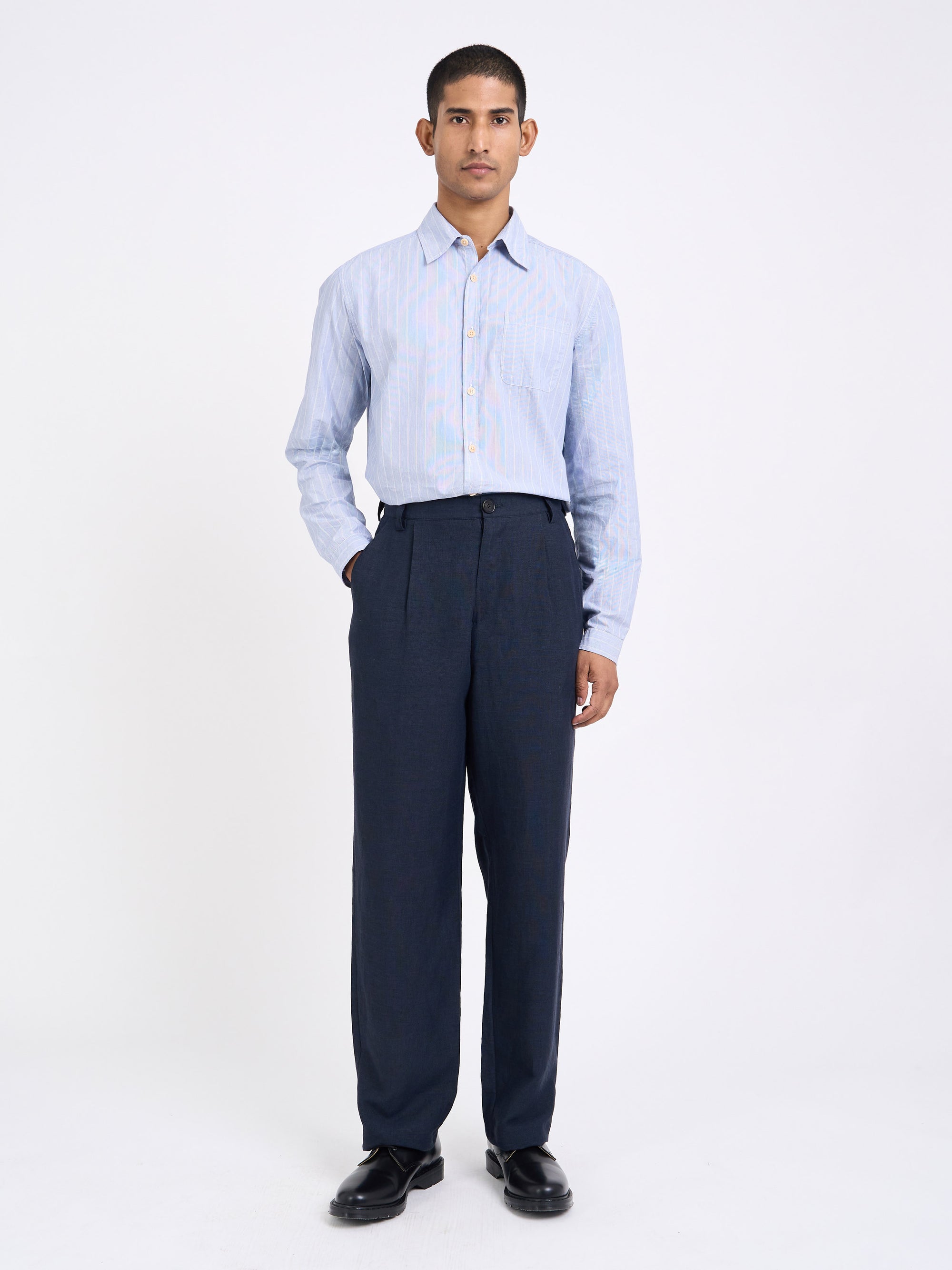 Morton Pleated Trousers Silman Navy