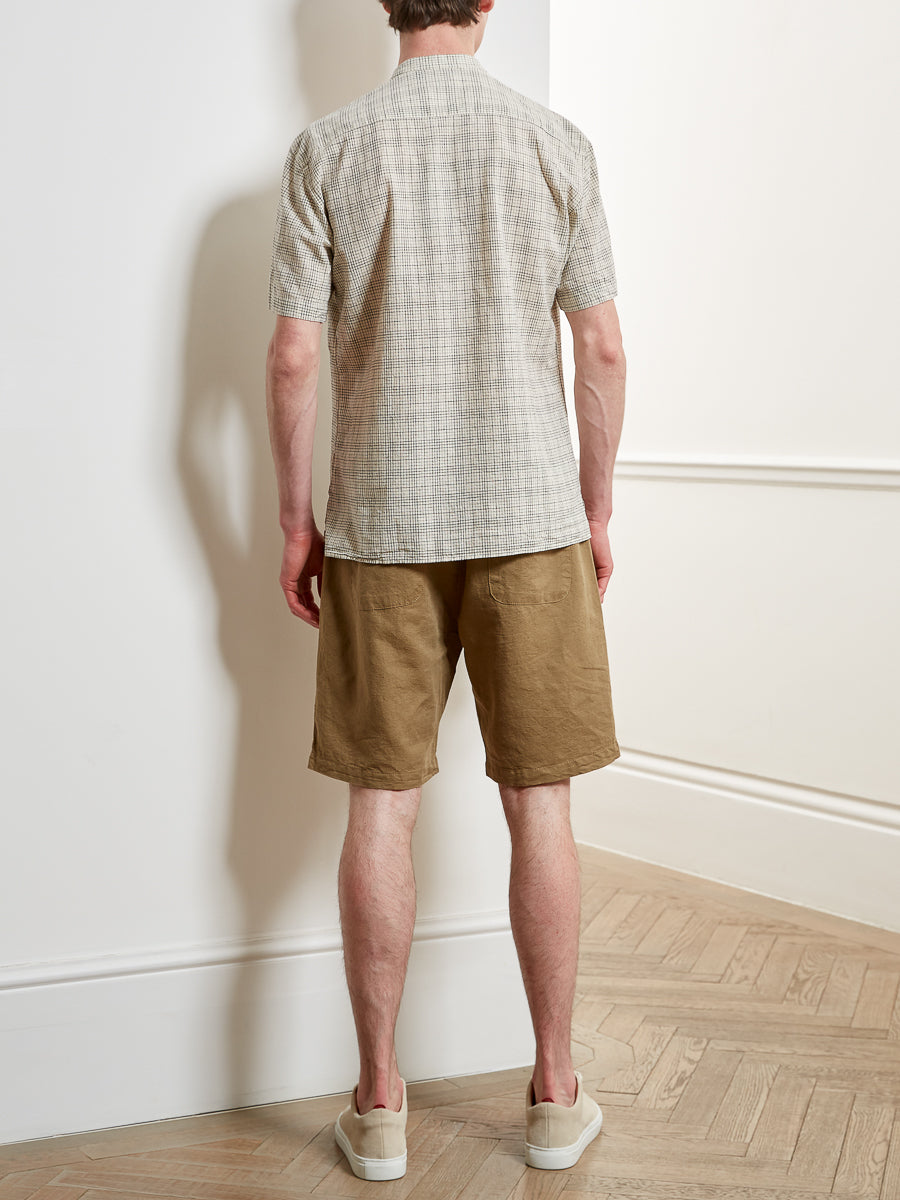 Short Sleeve Grandad Shirt Fritton Cream