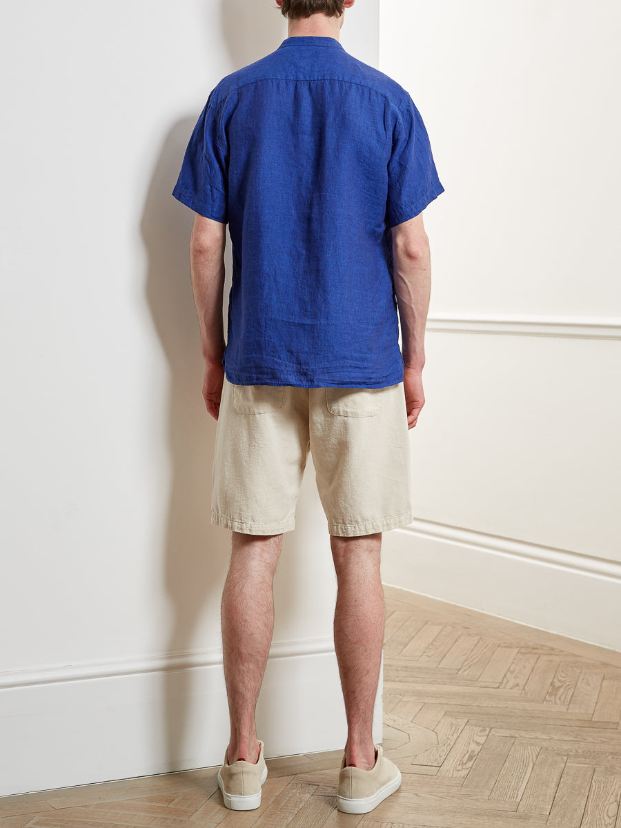 Short Sleeve Grandad Shirt Maywood Blue